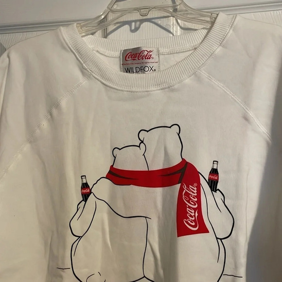 Wildfox/Coca-Cola NWT women’s white Coke bears sweatshirt size small - Picture 2 of 7